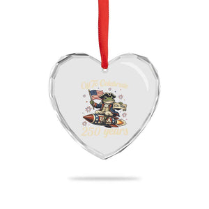 Funny Frog Off To Celebrate 250 Years Of Freedom Heart Crystal Glass Ornament Patriotic Gift TS12 Print Your Wear