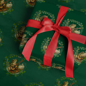 Funny Frog Playing Guitar Wrapping Paper Roll Music Lovers Gift TS12 Green Print Your Wear