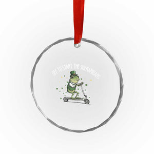Funny Frog St Patricks Day Meme Crystal Glass Ornament Off To Start The Shenanigans TS14 Print Your Wear