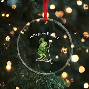 Funny Frog St Patricks Day Meme Crystal Glass Ornament Vitamin G Irish Beer TS14 Print Your Wear