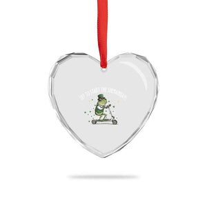 Funny Frog St Patricks Day Meme Heart Crystal Glass Ornament Off To Start The Shenanigans TS14 Print Your Wear