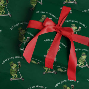 Funny Frog St Patricks Day Meme Wrapping Paper Roll Vitamin G Irish Beer TS14 Green Print Your Wear