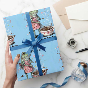 Funny Frog Valentine Meme Wrapping Paper Roll That Is It You Are Going In The Soup TS14 Light Blue Print Your Wear