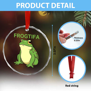 Funny Frogtifa Crystal Glass Ornament Resist Frog Protest Against Fascism TS02 Print Your Wear