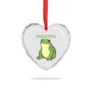 Funny Frogtifa Heart Crystal Glass Ornament Resist Frog Protest Against Fascism TS02 Print Your Wear