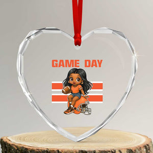 Funny Game Day Cute Girl Heart Crystal Glass Ornament Midwest Football Player Gift TS12 Transparent Glass 3'' Heart Print Your Wear