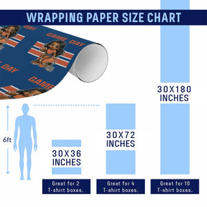 Funny Game Day Cute Girl Wrapping Paper Roll Midwest Football Player Gift TS12 Print Your Wear