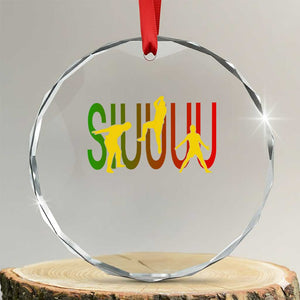 Funny Game Day Soccer Celebration Gift Crystal Glass Ornament Siuuuu TS12 Transparent Glass 3'' Circle Print Your Wear