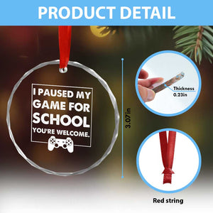 Funny Gamer Back to School Crystal Glass Ornament Funny Boys Video Gaming TS10 Print Your Wear