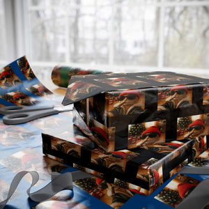 Funny Gangster Cats Xmas Wrapping Paper Roll Smoking Kitten Meme TS14 Black Print Your Wear