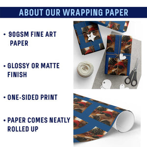 Funny Gangster Cats Xmas Wrapping Paper Roll Smoking Kitten Meme TS14 Print Your Wear
