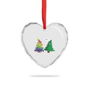 Funny Gay Xmas Heart Crystal Glass Ornament Rainbow Christmas Tree LGBT TS09 Print Your Wear