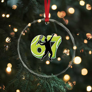 Funny Gen Z Alpha Gift Crystal Glass Ornament Six Seven Meme Tennis Lover TS12 Print Your Wear