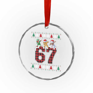 Funny Gen Z Alpha Ugly Xmas Gift Crystal Glass Ornament Gingerbread Snowman Elf Dabbing TS12 Print Your Wear