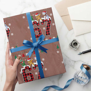 Funny Gen Z Alpha Ugly Xmas Gift Wrapping Paper Roll Gingerbread Snowman Elf Dabbing TS12 Mocha Print Your Wear