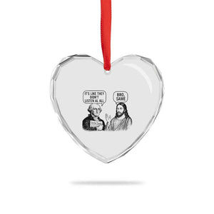Funny George Washington and Jesus Satire Heart Crystal Glass Ornament Political Commentary Founding Fathers and Faith TS02 Print Your Wear