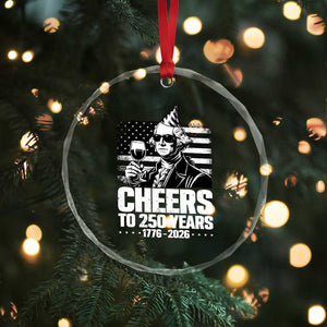 Funny George Washington Cheers To 250 Years Crystal Glass Ornament TS12 Print Your Wear