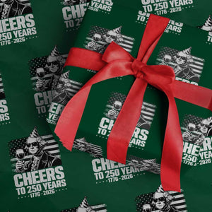 Funny George Washington Cheers To 250 Years Wrapping Paper Roll TS12 Green Print Your Wear