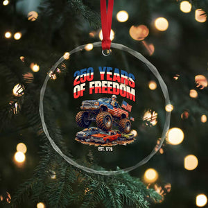 Funny George Washington Monster Truck Crystal Glass Ornament America 250th Anniversary TS12 Print Your Wear