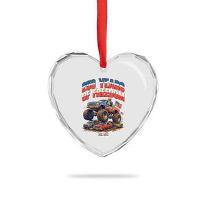 Funny George Washington Monster Truck Heart Crystal Glass Ornament America 250th Anniversary TS12 Print Your Wear