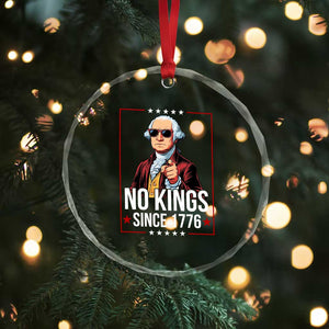 Funny George Washington No Kings 1776 Meme Vintage Gift Crystal Glass Ornament TS12 Print Your Wear