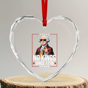 Funny George Washington No Kings 1776 Meme Vintage Gift Heart Crystal Glass Ornament TS12 Transparent Glass 3'' Heart Print Your Wear