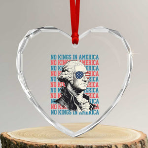 Funny George Washington Protest Heart Crystal Glass Ornament No Kings In America TS12 Transparent Glass 3'' Heart Print Your Wear