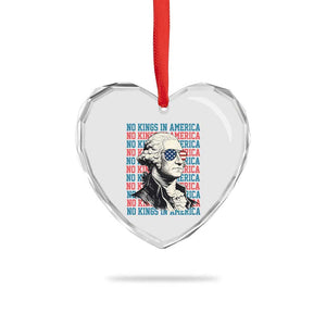 Funny George Washington Protest Heart Crystal Glass Ornament No Kings In America TS12 Print Your Wear