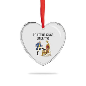 Funny George Washington Protest Heart Crystal Glass Ornament Rejecting Kings Since 1776 TS12 Print Your Wear