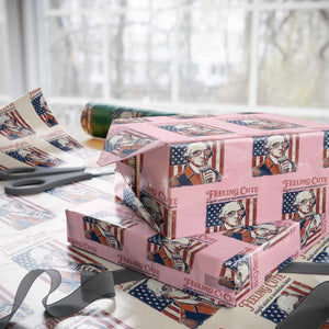 Funny George Washington Revolutionary Patriotic Wrapping Paper Roll Feeling Cute Might Start A Revolution Later TS02 Light Pink Print Your Wear
