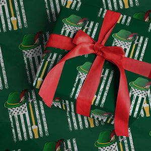 Funny German Beer Wrapping Paper Roll Oktoberfest Vintage American Flag Alpine hat TS11 Green Print Your Wear
