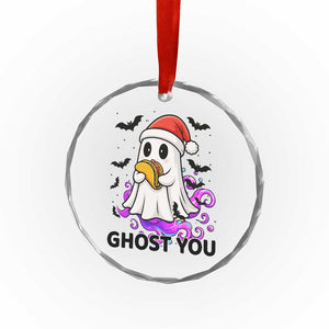 Funny Ghost Halloween Christmas Crystal Glass Ornament Ghost You TS14 Print Your Wear