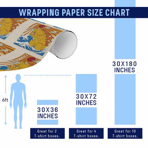 Funny Giant Cat Monster Japanese Anime Kawaii Wrapping Paper Roll Retro Vintage Japan Inspo Graphic TS02 Print Your Wear