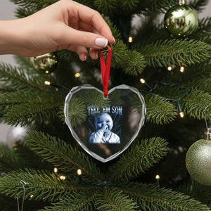 Funny Giggling Niche Baby Is Calling Heart Crystal Glass Ornament Tuff Baby AI Laughing Gen Alpha Meme TS02 Print Your Wear