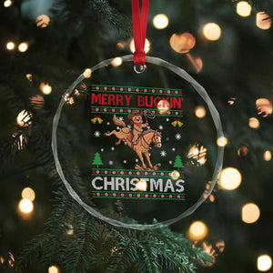Funny Gingerbread Man Horse Rider Crystal Glass Ornament Merry Buckin Christmas Gift TS12 Print Your Wear