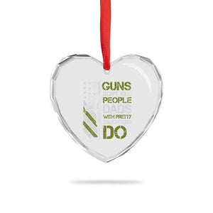 Funny Girl Dad Heart Crystal Glass Ornament Guns Dont Kill People Dads with Pretty Daughters Do US Flag TS10 Print Your Wear