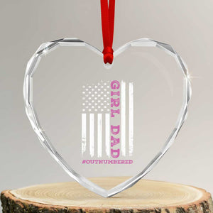 Funny Girl Dad Outnumbered Heart Crystal Glass Ornament Vintage American Flag Father's Day TS11 Transparent Glass 3'' Heart Print Your Wear