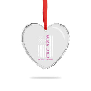 Funny Girl Dad Outnumbered Heart Crystal Glass Ornament Vintage American Flag Father's Day TS11 Print Your Wear