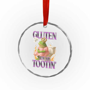 Funny Gluten Free Frog Princess Toilet Meme Crystal Glass Ornament Gluten Got Me Tootin
