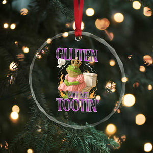 Funny Gluten Free Frog Princess Toilet Meme Crystal Glass Ornament Gluten Got Me Tootin