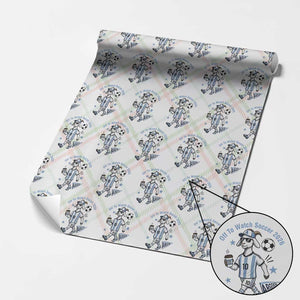 Funny Goat Football Lover Wrapping Paper Roll Off To Watch Argentina Soccer 2026