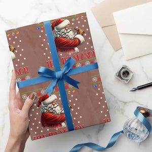 Funny Golf Holiday Gift Wrapping Paper Roll Tees The Season Ugly Sweater TS12 Mocha Print Your Wear