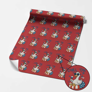 Funny Goose 4th of July Wrapping Paper Roll Chill the Fourth Out Patriotic Humor with Summer Vibes TS02 Red Print Your Wear