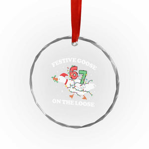 Funny Goose 67 Christmas Crystal Glass Ornament Festive Goose On The Loose Six Seven Meme TS11 Print Your Wear