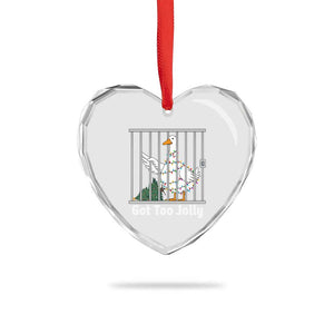 Funny Goose Christmas Heart Crystal Glass Ornament Got Too Jolly TS14 Print Your Wear