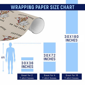 Funny Goose Christmas Wrapping Paper Roll Festive Goose On The Loose Xmas TS14 Print Your Wear
