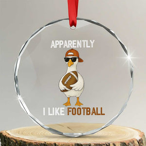 Funny Goose Football Crystal Glass Ornament Apparently I Like Football TS14 Transparent Glass 3'' Circle Print Your Wear
