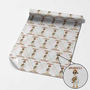 Funny Goose Football Meme Wrapping Paper Roll Apparently I Like Football TS14 Christmas Plaid Print Your Wear