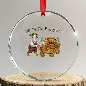 Funny Goose German Beer Festival Crystal Glass Ornament Off To The Biergarten
