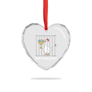 Funny Goose Hanukkah Chanukah Heart Crystal Glass Ornament Not Today Santa TS14 Print Your Wear